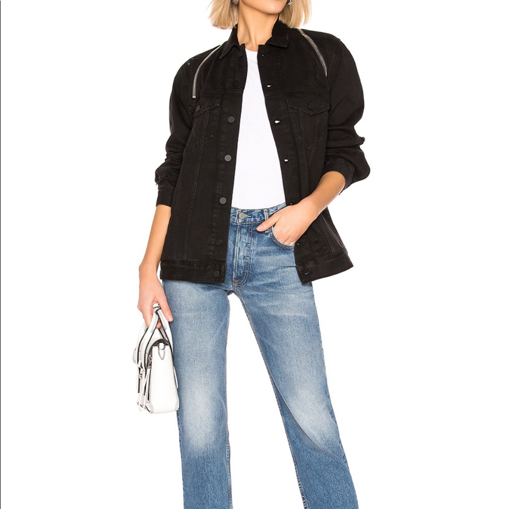 Alexander Wang x Denim zip jacket in black fade